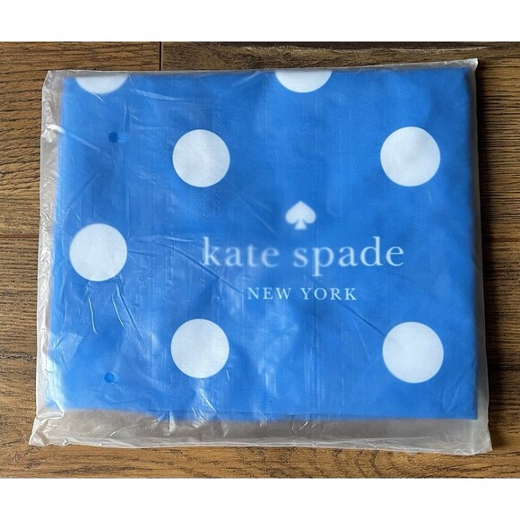 New Kate Spade Tote Blue White Polka Dot 25" x 15" XLarge Shopping Tote - Picture 3 of 4